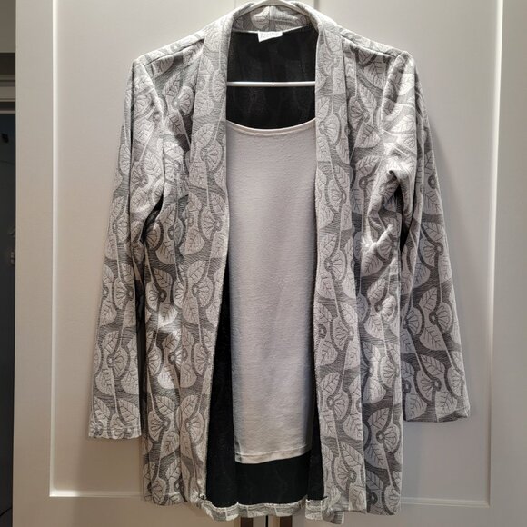 Vintage Blazer Lightweight Gray White Jacket Tunic Travel Career Office Small - Picture 16 of 17